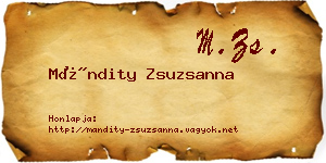 Mándity Zsuzsanna névjegykártya